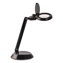 Space-Saving LED Magnifier Desk Lamp, 14" High, Black