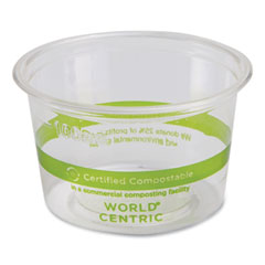 World Centric® PLA Clear Cold Cups, 4 oz, Clear, 1,000/Carton
