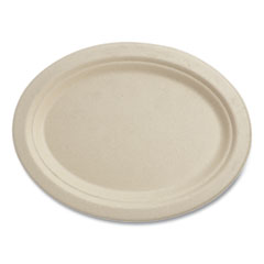 World Centric® Fiber Plates, 12" Oval, Natural, 500/Carton