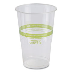World Centric® PLA Clear Cold Cups, 9 oz, Clear, 2,000/Carton