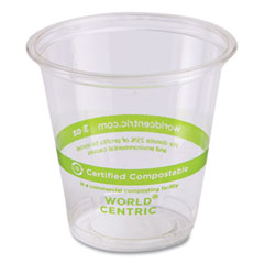 World Centric® PLA Clear Cold Cups, 3 oz, Clear, 2,500/Carton
