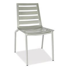 JMC Furniture Zarco Series Side Chair, Outdoor-Seating, Supports Up to 300 lb, 18" Seat Height, Silver Seat, Silver Back, Silver Base