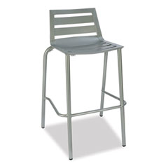 JMC Furniture Zarco Series Barstool, Outdoor-Seating, Supports Up to 300 lb, 27" Seat Height, Silver Seat, Silver Back, Silver Base