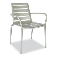 JMC Furniture Zarco Series Armchair, Outdoor-Seating, Supports Up to 300 lb, 18" Seat Height, Silver Seat, Silver Back, Silver Base