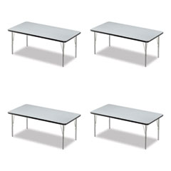 Adjustable Activity Table, Rectangular, 60" x 30" x 19" to 29", Granite Top, Black Legs, 4/Pallet