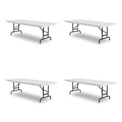 Adjustable Folding Tables, Rectangular, 60" x 30" x 22" to 32", Gray Top, Black Legs, 4/Pallet