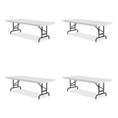 Adjustable Folding Tables, Rectangular, 72" x 30" x 22" to 32", Gray Top, Black Legs, 4/Pallet