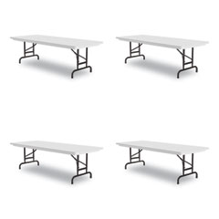 Adjustable Folding Tables, Rectangular, 96" x 30" x 22" to 32", Gray Top, Black Legs, 4/Pallet, Ships in 4-6 Business Days