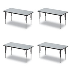 Adjustable Activity Table, Rectangular, 48" x 24" x 19" to 29", Granite Top, Black Legs, 4/Pallet
