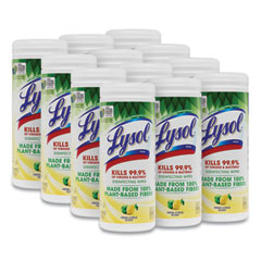LYSOL® Brand Disinfecting Wipes II Fresh Citrus, 1-Ply, 7 x 7.25, White, 30 Wipes/Canister, 12 Canisters/Carton