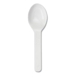 World Centric® PLA Compostable Cutlery, Tasting Spoon, White, 3,000/Carton