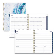 Blue Sky® Gemma Academic Year Weekly/Monthly Planner, Geode Artwork, 11 x 8.5, Blue/Purple Cover, 12-Month (July-June): 2023-2024