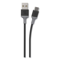 Scosche® strikeLINE Braided Cable for USB-C Devices, 4 ft, Black/Gray
