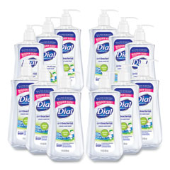 Dial® Antibacterial Liquid Hand Soap, White Tea Scent, 11 oz Pump Bottle, 12/Carton