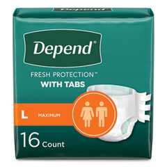 Depend® Incontinence Protection with Tabs, 35" to 49" Waist, 20/Pack, 3 Packs/Carton
