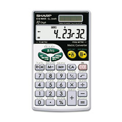 Sharp® EL344RB Metric Conversion Wallet Calculator, 10-Digit LCD
