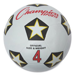 Rubber Sports Ball, For Soccer, No. 4 Size, White/Black