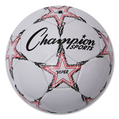 VIPER Soccer Ball, No. 4 Size, 8" to 8.25" Diameter, White