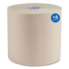 Scott® Essential 100% Recycled Fiber Hard Roll Towel, 1-Ply, 8" x 700 ft, 1.75" Core, Brown, 6 Rolls/Carton