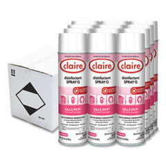 Claire® Spray Q Disinfectant, Country Fresh Scent, 17 oz Aerosol Spray, Dozen