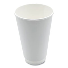 Boardwalk® Paper Hot Cups, Double-Walled, 16 oz, White, 25/Pack