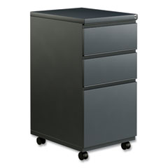 Alera® File Pedestal with Full-Length Pull, Left or Right, 3-Drawers: Box/Box/File, Legal/Letter, Charcoal, 14.96" x 19.29" x 27.75"