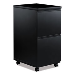 Alera® File Pedestal with Full-Length Pull, Left or Right, 2 Legal/Letter-Size File Drawers, Black, 14.96" x 19.29" x 27.75"