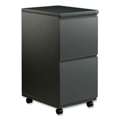 Alera® File Pedestal with Full-Length Pull, Left or Right, 2 Legal/Letter-Size File Drawers, Charcoal, 14.96" x 19.29" x 27.75"