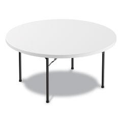 Alera® Round Plastic Folding Table, 60" Diameter x 29.25h, White