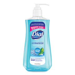 Dial® Antibacterial Liquid Hand Soap, Spring Water, 11 oz Pump Bottle, 12/Carton