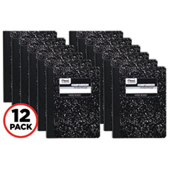 Mead® Square Deal Composition Book, 3-Subject, Wide/Legal Rule, Black Cover, (100) 9.75 x 7.5 Sheets, 12/Pack