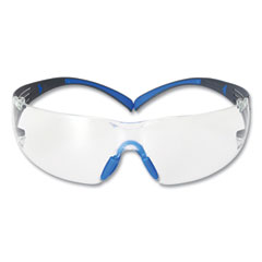3M™ SecureFit Protective Eyewear, 400 Series, Black/Blue Plastic Frame, Clear Polycarbonate Lens
