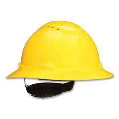 3M™ SecureFit H-Series Hard Hats, H-800 Vented Hat with UV Indicator, 4-Point Pressure Diffusion Ratchet Suspension, Yellow