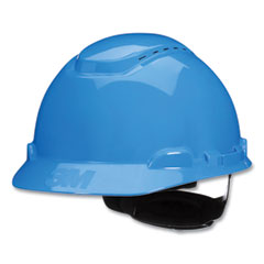 3M™ SecureFit H-Series Hard Hats, H-700 Vented Cap with UV Indicator, 4-Point Pressure Diffusion Ratchet Suspension, Blue