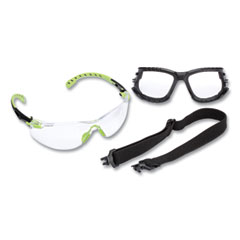 Solus 1000-Series Safety Glasses, Green Plastic Frame, Clear Polycarbonate Lens
