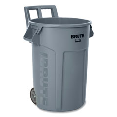 Rubbermaid® Commercial Vented Wheeled BRUTE Container, 32 gal, Plastic, Gray