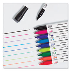 U Brands Low Odor Magnetic Dry Erase Markers with Erasers,  Chisel Tip, Assorted Colors, 4-Count : Office Products