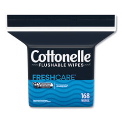 Cottonelle® Fresh Care Flushable Cleansing Cloths, 1-Ply, 5 x 7.25, White, 168/Pack, 8 Packs/Carton