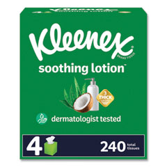 Kleenex® Lotion Facial Tissue, 3-Ply, White, 60 Sheets/Box, 4 Boxes/Pack, 8 Packs/Carton