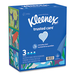 Kleenex® Trusted Care Facial Tissue, 2-Ply, White, 160 Sheets/Box, 3 Boxes/Pack, 12 Packs/Carton