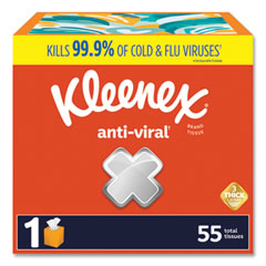 Kleenex® Anti-Viral Facial Tissue, 3-Ply, White, 55 Sheets/Box, 27 Boxes/Carton