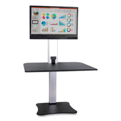 Victor® High Rise Electric Standing Desk Workstation, Single Monitor, 28" x 23" x 20.25", Black/Aluminum, Ships in 1-3 Business Days