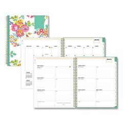 Day Designer Peyton Create-Your-Own Cover Weekly/Monthly Planner, Floral Artwork, 11 x 8.5, White, 12-Month (Jan-Dec): 2024