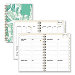 Blue Sky® Day Designer Palms Weekly/Monthly Planner, Palms Artwork, 8 x 5, Green/White Cover, 12-Month (Jan to Dec): 2024