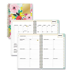 Blue Sky® Day Designer Secret Garden Mint Frosted Weekly/Monthly Planner, 8 x 5, Multicolor Cover, 12-Month (Jan to Dec): 2024