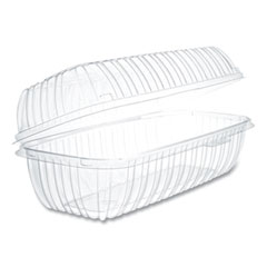 Dart® Showtime Clear Hinged Containers, Hoagie Container, 29.9 oz, 5.1 x 9.9 x 3.5, Clear, Plastic, 100/Bag 2 Bags/Carton