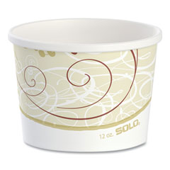 SOLO® Double Poly Paper Food Containers, 12 oz, 3.6 Diameter x 3.3 h, Symphony Design, 25/Pack, 20 Packs/Carton