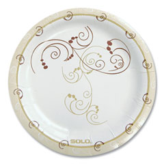 SOLO® Symphony Paper Dinnerware, Mediumweight Plate, 6" dia, Tan, 125/Pack, 8 Packs/Carton