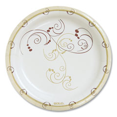 SOLO® Symphony Paper Dinnerware, Mediumweight Plate, 8.5" dia, Tan, 125/Pack