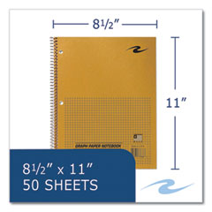 Lab and Science Wirebound Notebook, Quadrille Rule (4 sq/in), Brown Cover, (50) 8.5 x 11 Sheets, 24/Carton